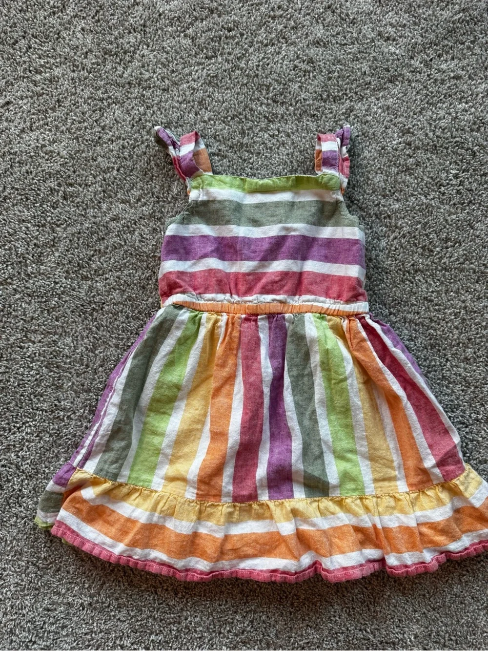 Girls Dress Lot 4T Dress Bundle Stripe Sundress & Pink Floral Ruffle Dress Set